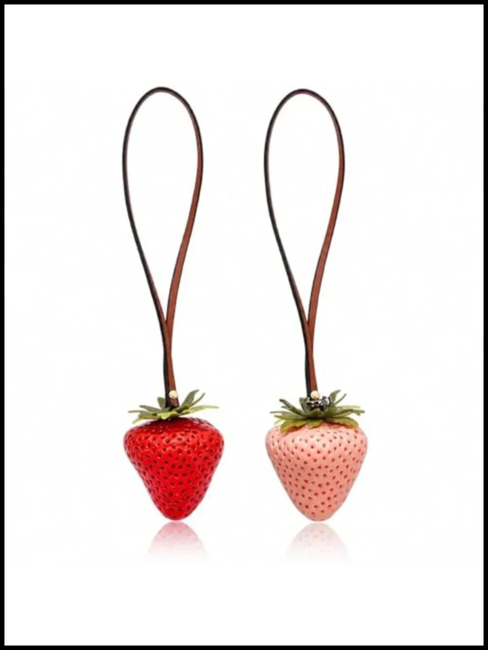 Strawberry Bag Charm Keychain for Women, Cute Fruit Purse Charm, Acrylic,